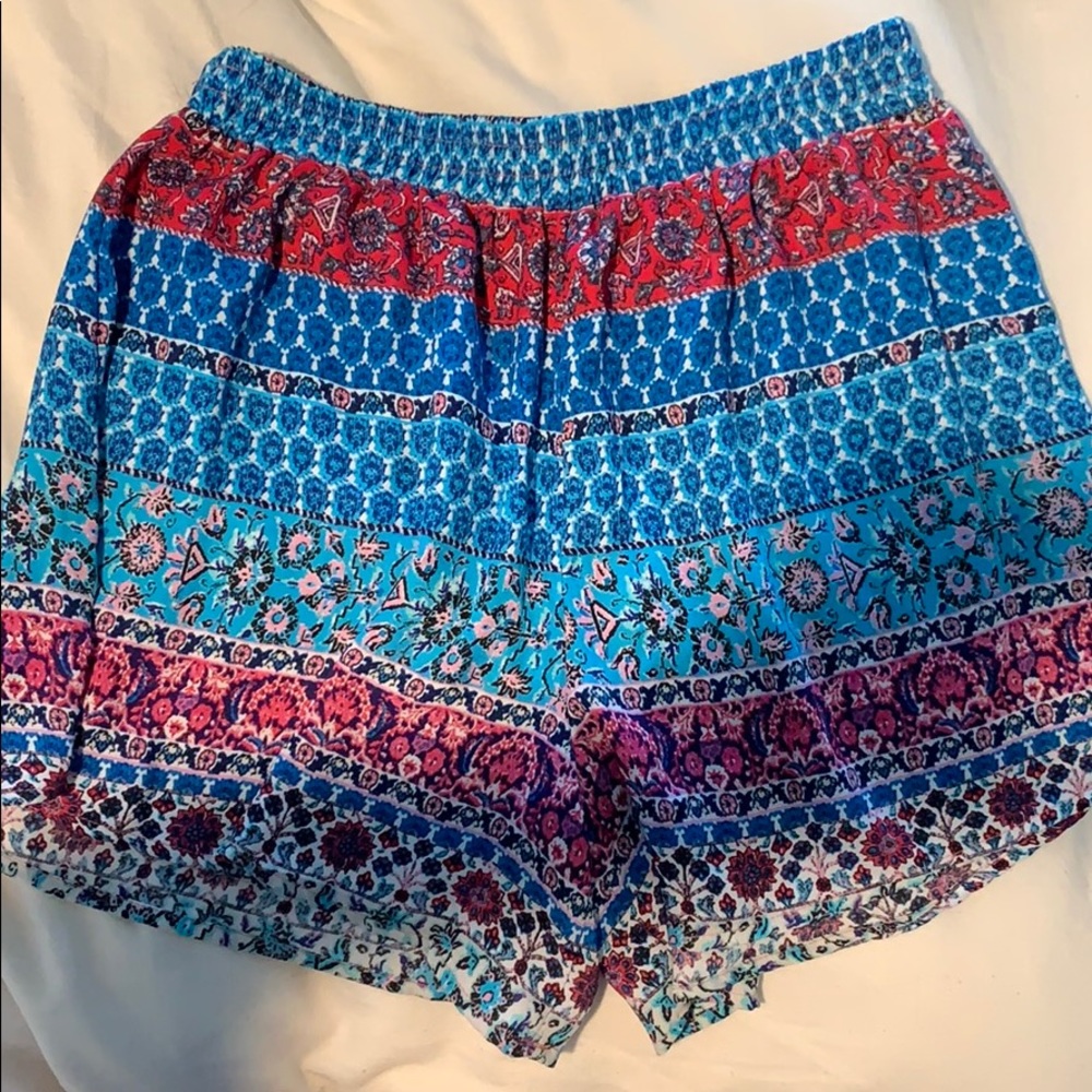 High waisted colorful flowy shorts!